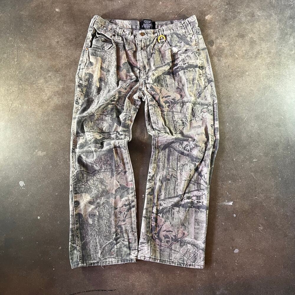 Y2K Mossy Oak Break-UR infinty wideleg baggy camo hunting pants mens size 34x30
